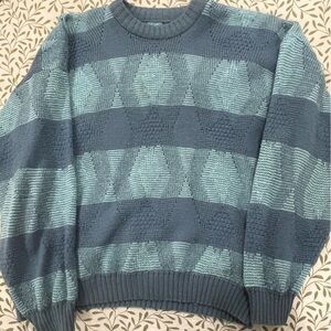 Blue Geometric Pattern Sweater